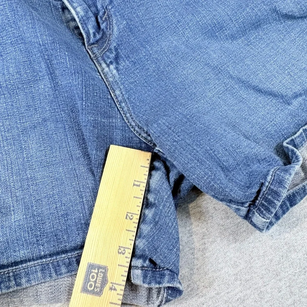 Levis Denim Shorts Womens Size 12 Blue Mid Rise Double Button Stretch R Tag